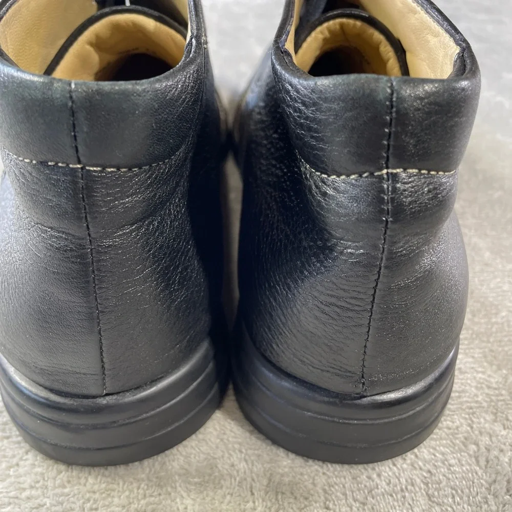 Johnston Murphy  Chukka Boots Mens 10.5 Black Pebbled Sheepskin Leather Office